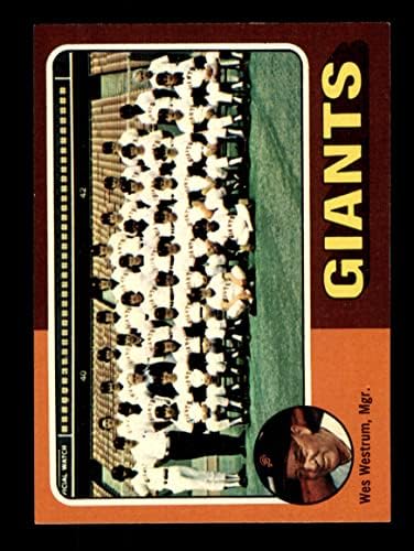 1975 Списък от команди Topps 216 Джайънтс Уес Веструм Сан Франциско Джайентс (Бейзболна картичка) Ню Йорк / Планина