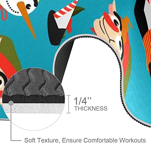 Siebzeh Забавен Пингвин Пъстър Коледен дебела подложка за йога Премиум-клас, в екологично Чист Гумена подложка за здраве