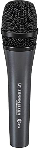 Sennheiser e 845 Кабелна Суперкардиоидный Ръчно Динамичен микрофон с щипка Комплект с 20-инчов 7-миллиметровым гумена XLR-микрофонным кабел с висока разделителна способнос?