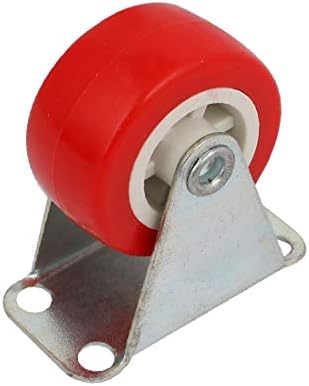 X-DREE 1.5-инчов Dia Fixed Top Plate Rigid Пудра Wheel Pulley Roller Red(Rodillo rígido de la polea de la rueda