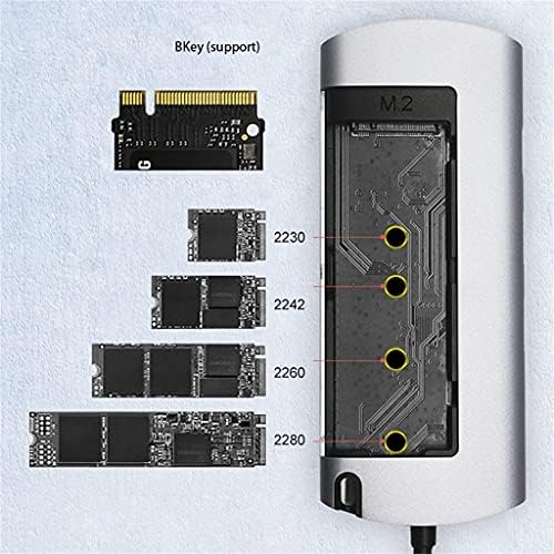Докинг станция за SSD-диск SLNFXC M. 2 Type C, Мултифункционален Адаптер за твърд диск 6 в 1 NGFF с интерфейс USB3.0, RJ-45,
