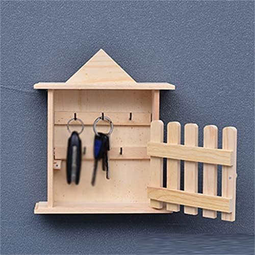 Монтиране На Украса Дървена Кутия За Съхранение На Дома В Скандинавски Стил, Малка Къща, С Монтиран На Стената Окачен