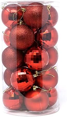 Големи балони с Коледните орнаменти allgala 20 PK размер 3 инча (8 см) за Коледно-4 Стила-Черен
