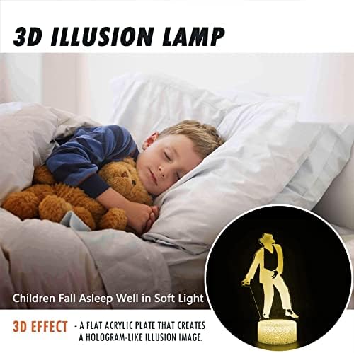 3D Иллюзионная Led Лампа за Феновете на Майкъл с Дистанционно Управление, 16 Цвята, лека нощ с Регулируема Яркост, Настолна
