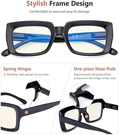 Eyekepper Спестява 10% на Цялостни Очила за четене със синя светлина, заключващи Големи Квадратни компютърни