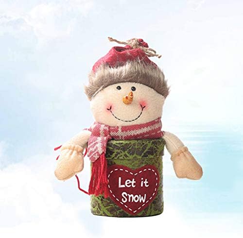 Abaodam Коледна Кутия за Ябълки Подарък Кутия за Бонбони Кожена Подарък Притежателя Фигура на Снежен човек Cartoony