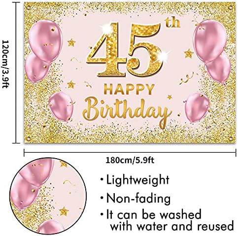 PAKBOOM Happy 14th Birthday Background Банер - 14 Предмети за Украса на парти по случай рождения Ден за Момичетата - Златисто-Розово