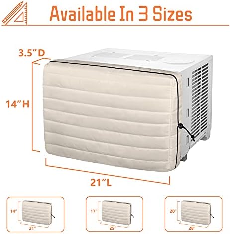 Капакът е климатик за помещения GCGOODS, Прозорец на кутията на климатика с фиксирани двойни презрамки, Бежовата