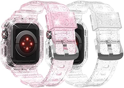 Kakurokie 2 Pack е Съвместим с каишка на Apple Watch с калъф, Удароустойчив Здрава каишка за iWatch серията Ultra/8/SE2/7/6/