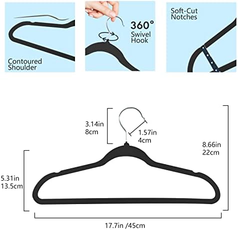 Нескользящие закачалки за костюми ATZJOY (30 броя в опаковка) Ултра-Компактен завъртане на куката на 360 градуса Трайни