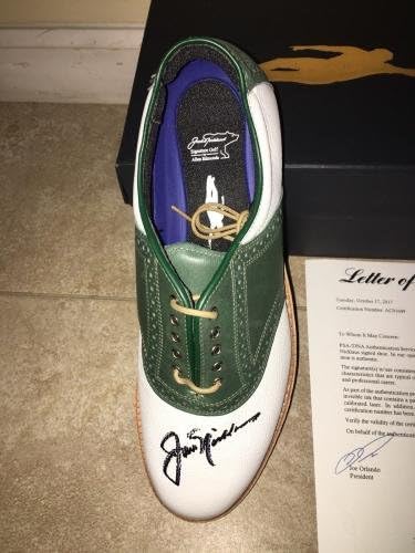 Джак Никлаус е Подписал Официалната обувки Golden Bear Shoe 6x Masters Champ PSA / Маратонки за голф с ДНК-автограф