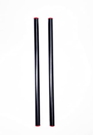 Hityeneed 2 броя Черен прът, 15 мм и 12 инча 300 мм, с резба M12 Стандартни алуминиеви пръти, съвместими с