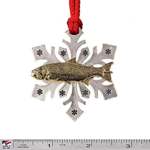 Позлатен Пресноводная Дорадо ръчно изработени, Окачен украшение във формата на снежинки, подарък рибарите за украса на празнични венци и на коледни елхи - Произвед