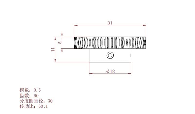 1:60 Медни турбинная червячная прехвърляне на 0,5 М 60 Т DIY Производството малка кутия 3/4/5/6 мм - (Брой на зъбите: 60 зъбите-6 мм / Диаметър на отвора: 3 мм-OD7)
