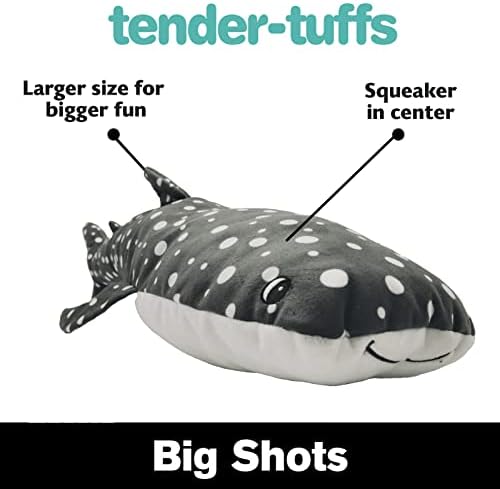 Snuggle Puppy - Нежен комплект от много големи плюшени китови акули Tuffs - Идва с играчка Snuggle Puppy и здраво куче играчка XL Кит Shark с устойчиви на пробиване пищалкой
