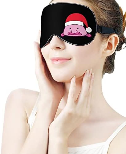 Забавна Маска за Очи Santa Blobfish Sleep Eye Mask Меки Калъфи За Очите, Блокер Светлина, Превръзка на Очите и с Регулируема Каишка за Спане по време на Пътуване