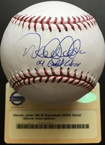 Бейзболна Ръкавица на Дерек Джетера 04 Gold С Автограф, Холограма на MLB, COA Steiner Sports - Ръкавици MLB