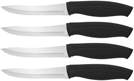 Комплект ножове за стек Farberware Precise Slice, 4 предмета, Черен