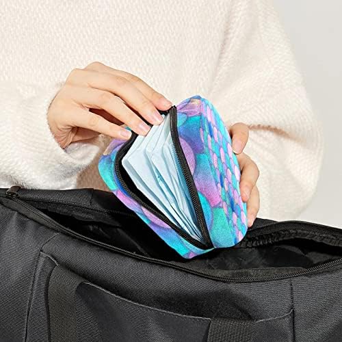Чанта за съхранение на Хигиенни Кърпички, за Боядисана Акварел В Чешуе Русалка, Преносим Чанта за Менструални Тампони