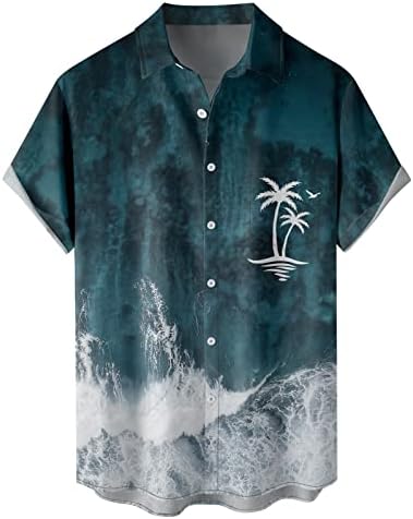 2023 Нова Цветна Риза С Къси Ръкави На Мъжки Летен Плажен Стил, отличава със спокойна Ежедневна Риза за Мързеливи,