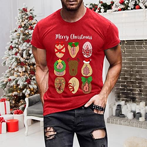XXBR, Коледни тениски с къс ръкав за мъже, Дизайнерски костюми с грозни коледа принтом, Забавни спортни тениски с графичен дизайн, плътно Прилепнали тениски