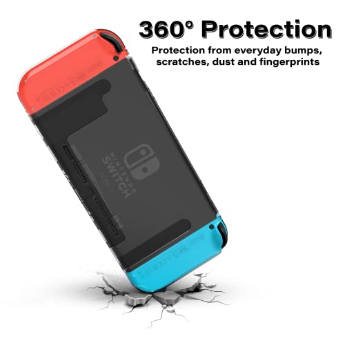 Тънък калъф Nyko - Закрепляемый Защитен калъф с предпазно фолио от закалено стъкло за Nintendo Switch - Прозрачен