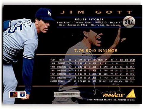 1994 Бейзболна картичка Pinnacle 307 Джим Готта от Ню Йорк