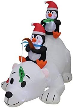 Два комплекта бижута за Коледно парти, в които се предлагат Коледни надуваеми пингвините дължина от 6 фута, ловящие бяла мечка, и Семейството надуваеми снежни човец