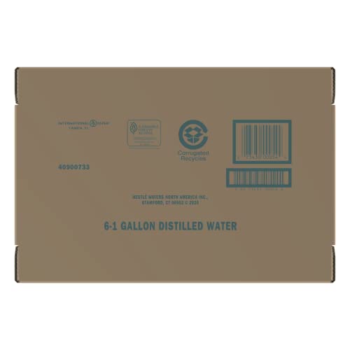 Дестилирана вода марка ZEPHYRHILLS, пластмасови кани обем 1 галон (две опаковки по 6 броя), 133,38 течни унции