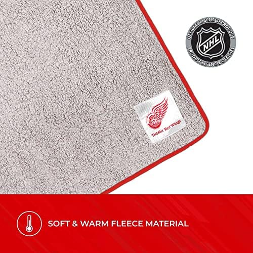 Мек два цвята шерп-каре Northwest NHL, 50 x 60 см, Официално Лицензиран Каре за спално бельо или дивана, мек вълнен плат за