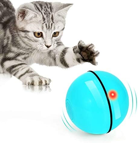 Интерактивни Играчки за котки Топката с led подсветка, Интелектуален Балон с автоматично завъртане на 360 Градуса,