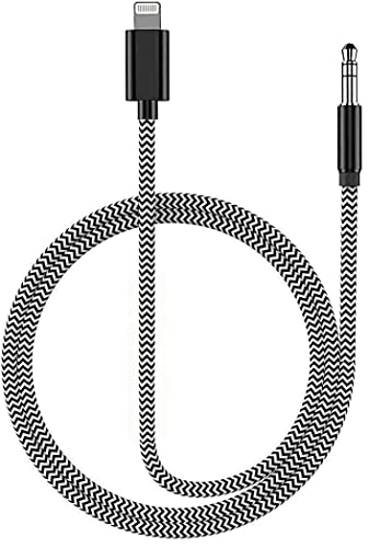 Aux-кабел за iPhone, 3,3 фута [Сертифициран от Apple Пфи] Аудио-стереокабель Светкавица-3,5 мм в найлонов оплетке, съвместим с iPhone 14/13/12/11/XS/XR/X8/iPad, от автомобилния домашно стере?