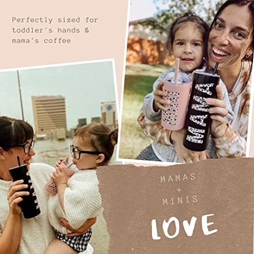 Lucky Love Mama + Мини-чаша от неръждаема стомана за деца и възрастни - за Чаши леопардовой изолация с 3D-принтом, капаци