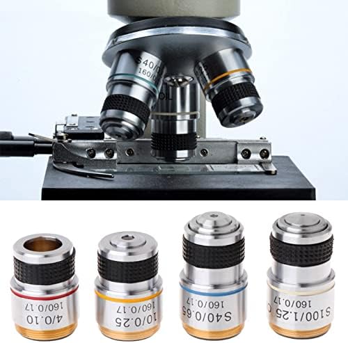 Аксесоари за микроскоп 4X, 10X 40X 100X Ахроматический обектив за Консумативи Лаборатория за Биологичен микроскоп (Цвят: 40X)