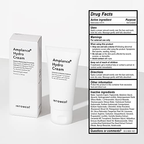 INTOMEDI Hydro Cream - Хидратиращ анти-ейдж крем за лице, Крем против бръчки с хиалуронова киселина, керамидами и