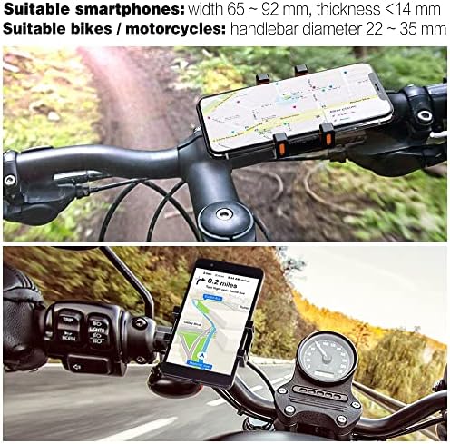 Закопчалка за колоездене телефон Tiakia - Универсално закрепване за мотоциклети със защита от разклащане и кражба, за лице и