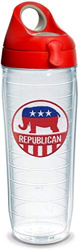 Изкуство, музика Republican Elephant Направено в САЩ, Пътен Чаша С двойни стени, Запазва Напитките студени и топли, Бутилка за вода, на 24-унция, Класическа