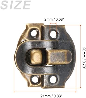 Заключване на бравата METALLIXITY (21 мм x 20 мм) 50шт, Железни Ключалки за Шкафове, Кутии, Куфари, Бронзов Тон