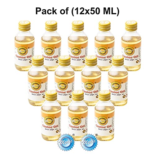 Medic Remedies Чистото Рициново масло, студено пресовано за Растеж на коса, гъсти мигли и вежди 50 МЛ (опаковка от 12