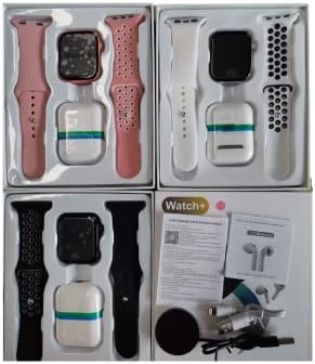 Смарт часовници T900 Pro Max L серия 8 с 1,75-инчов HD екран и в Слушалки-Втулки Слушалки TWS i12 (розов)