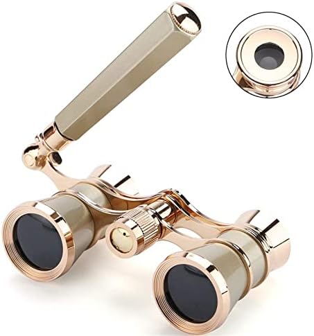 ZYMXdm Бинокъла телескоп с дръжка/Дамски Елегантни Телескопични Бинокли, Реколта Опера Очила за Жени с дръжка (Злато)