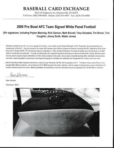 Екипът на Peyton Manning 2000 Pro Bowl AFC подписа договор с Wilson Football 50+ Sigs Футболни топки с автографи COA
