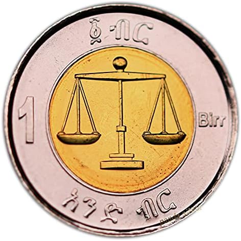 Етиопия 1 In, 2010, Оригиналната монета с диаметър 27 mm за събиране