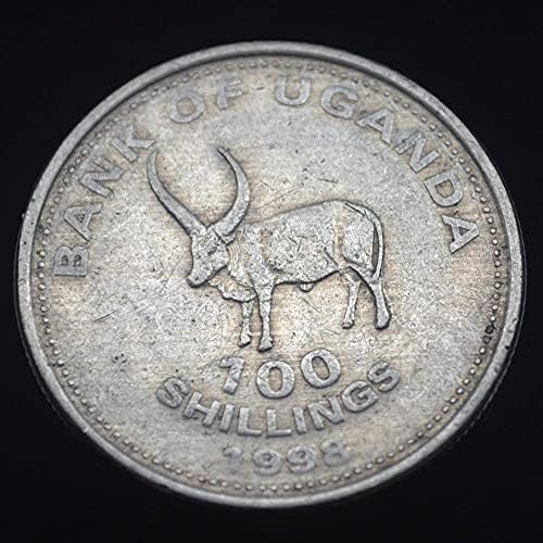 Монета На Уганда 100 Първо Направете Случайно Домашни Говеда Африканска Монета Старата Валута