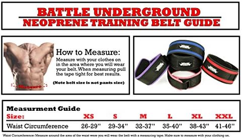 Колан за вдигане на тежести Battle Underground | Оптимална подкрепа за долната част на гърба и корема | идеален за кроссфита, пауэрлифтинга и силови тренировки | Лек и издръж?