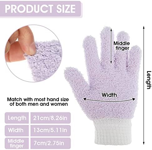 Ръкавици за избърсване на прах от микрофибър WLHYF, пере многократно ръкавици за почистване, ръкавици от коралов руно, за