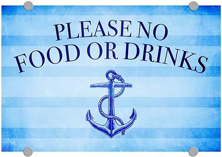 CGSignLab | Акрил знак на Премиум-клас Моля, без храна и напитки -морската ивица | 18 x12