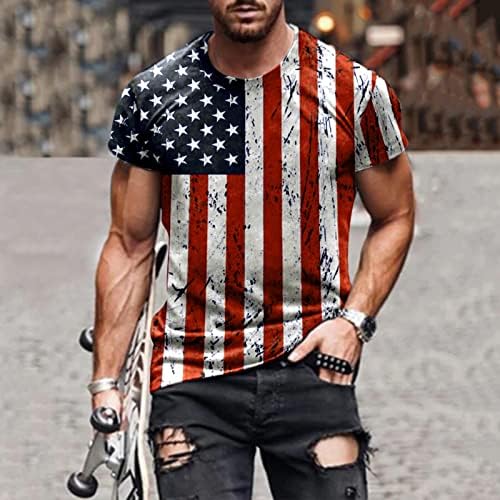 XXBR Мъжки солдатские тениски с къс ръкав, Патриотичен Американски флаг, плътно Прилепнали тениски, Потници Ден на Независимостта,