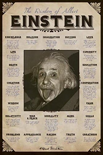 Мъдростта на Алберт Айнщайн Известни Цитати Страхотен Декор на стените Художествена Печат на Плакат 24x36