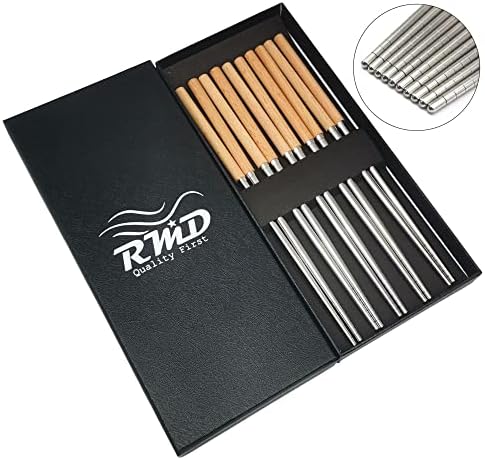 Метални пръчици за хранене RMDT, за Многократна употреба, Изработени от Висококачествена неръждаема стомана с традиционна